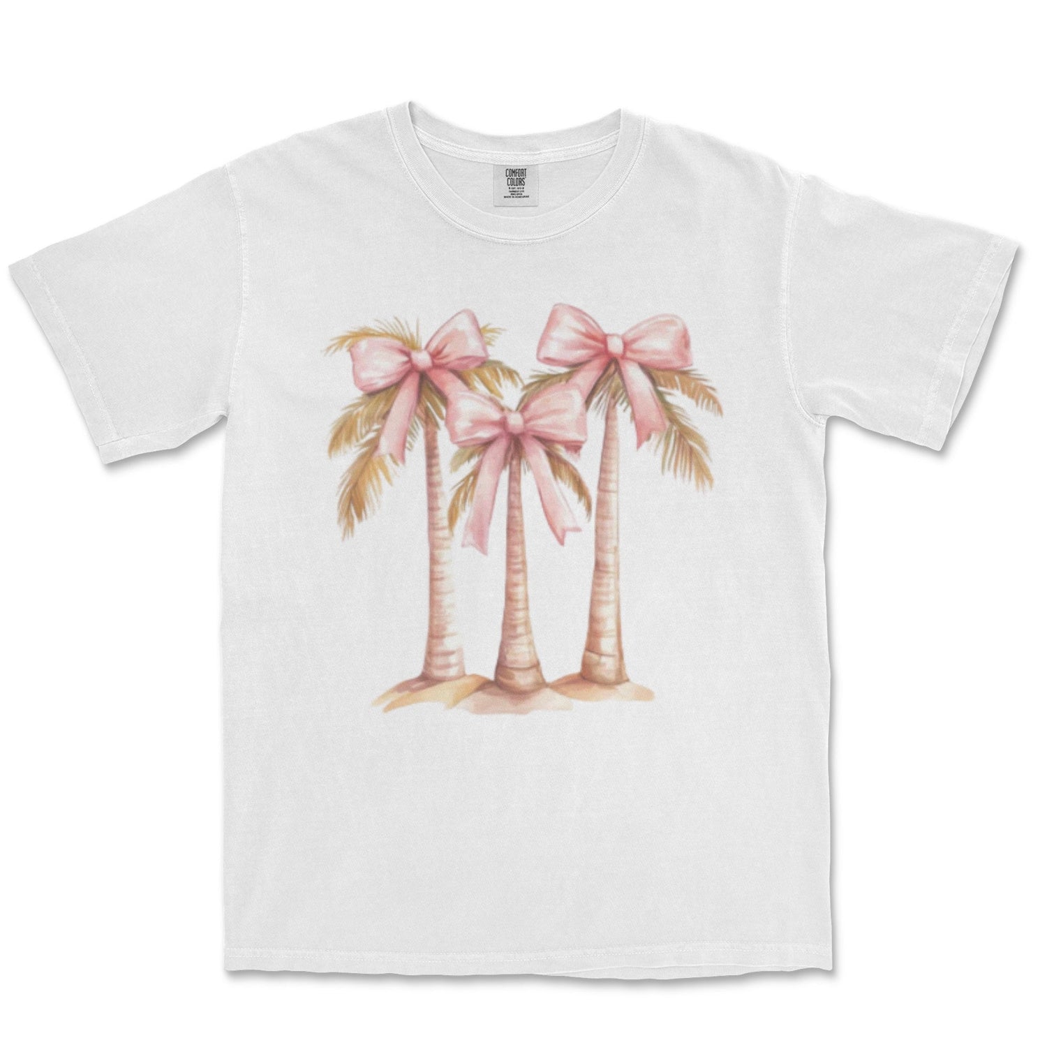 Pink Bow Palm Trees Tee