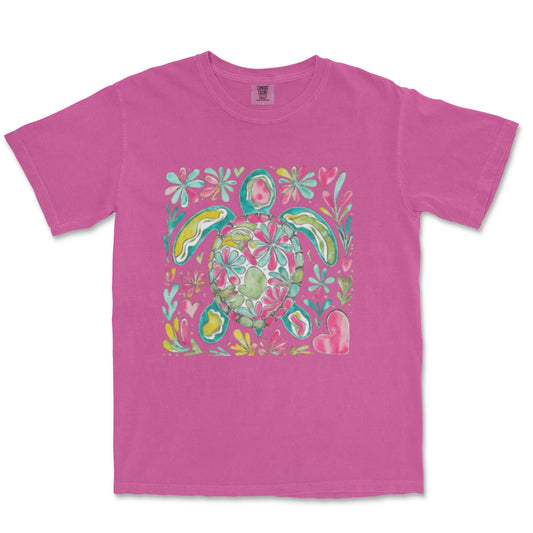 Floral Sea Turtle Tee shirt